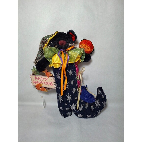 Vintage 16" Cat in Boot Indoor Halloween Plush Decor 2002 - Picture 1 of 4